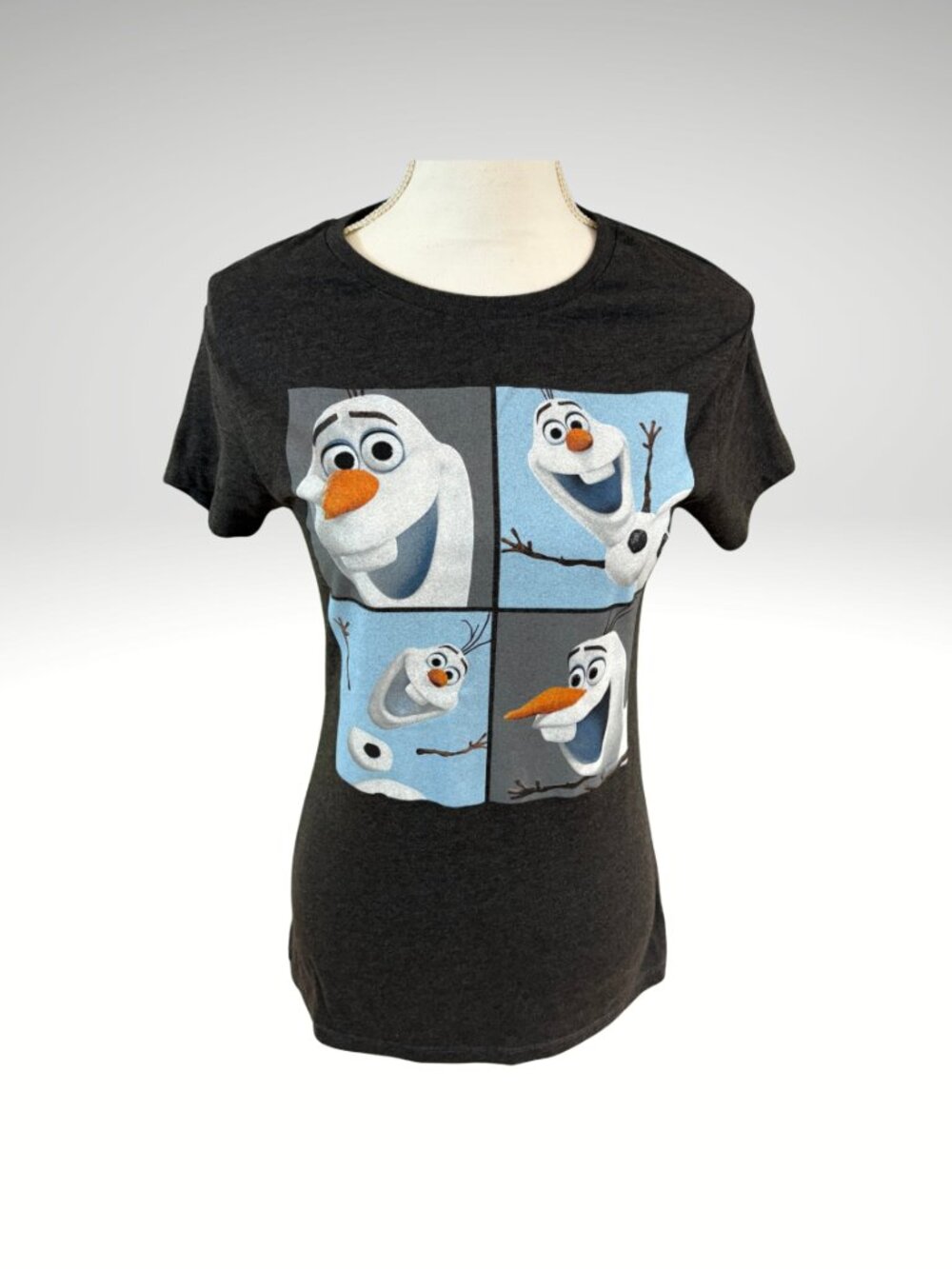 Disney Frozen Olaf Whimsical Smiling Graphic T-Shirt Girls XL Grey (SKU: 152G)